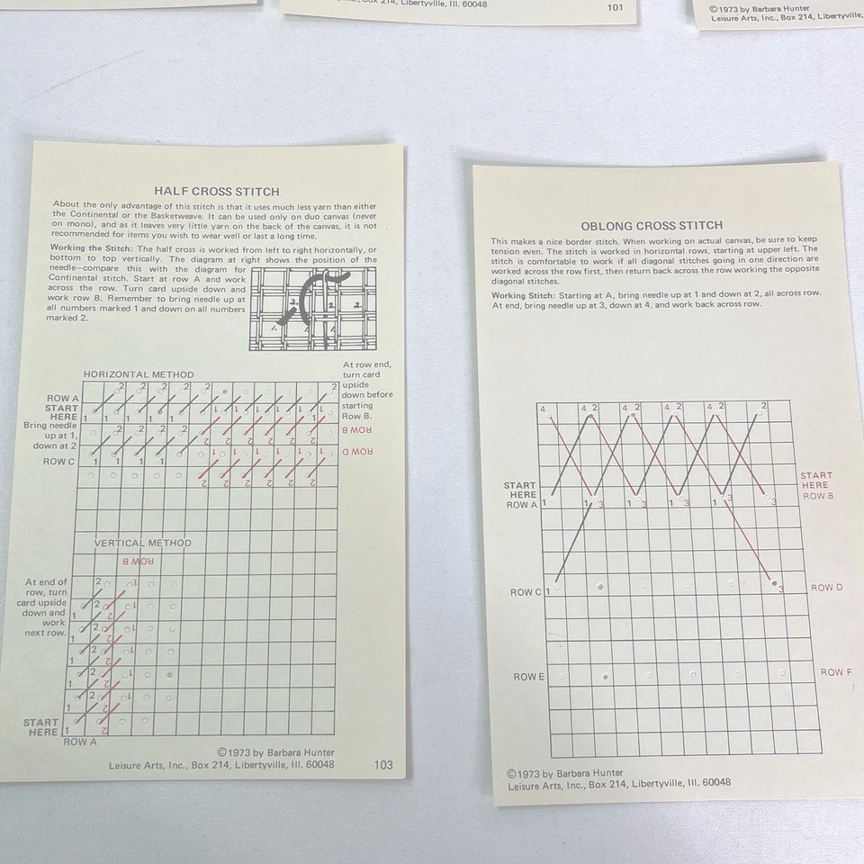Leisure Arts Stitch 'n Learn Needlepoint Cards Sets 1-6 with Free Pattern VTG - Image 3 of 4