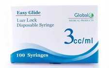 (Qty 200) EASY GLIDE 3cc Luer Lock Syringe (No Needle) 