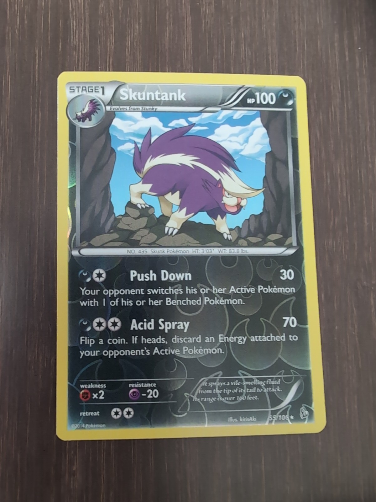 Skuntank 55/106 MP Reverse Holo Rare Flashfire 2014 Pokemon TCG