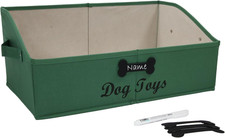 Large Dog Toy Basket Collapsible Pet Toy Box Fabric Trapezoid Dog Toy Bin Sto...