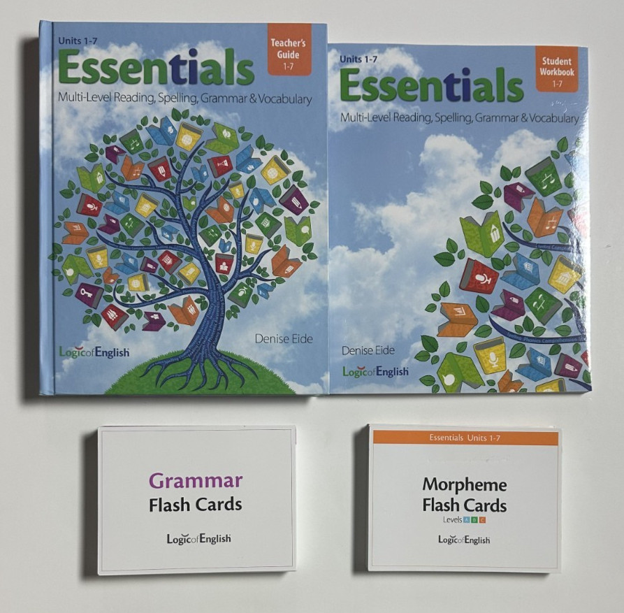 Logic of English Essentials Units 1-7 Teacher Guide Student Workbook Flash Cards