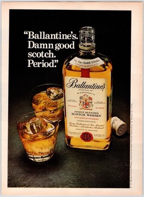 Ballantine s Blended Scotch Whisky Liquor Man Cave Wall Art Vintage Print Ad 70s