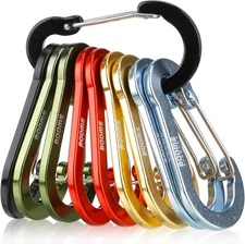 Booms Fishing CC5 Multi-Use Carabiner Clips, 10 Pack 2.7" Small Caribeener... 