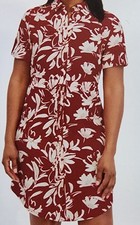 NWT Halston SZ Small or Med PINK/White Floral Short Sleeved Dress