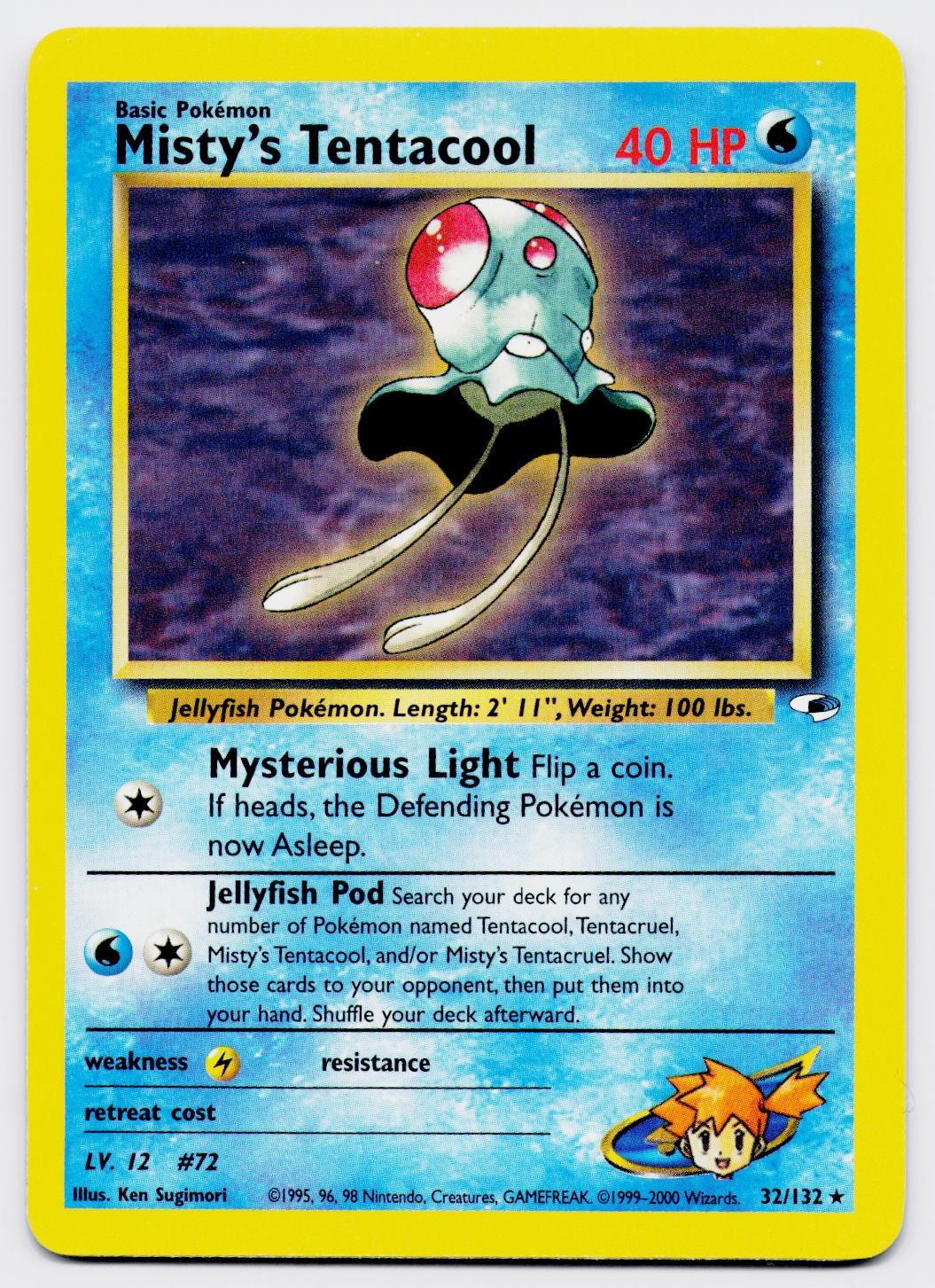 MISTY'S TENTACOOL R GYM HEROES 32/132 POKEMON UNLIMITED LP