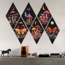 6 Pack Art Acoustic Panels Soundproof Wall Panels with Self-Adhesive, 20 X 12 In