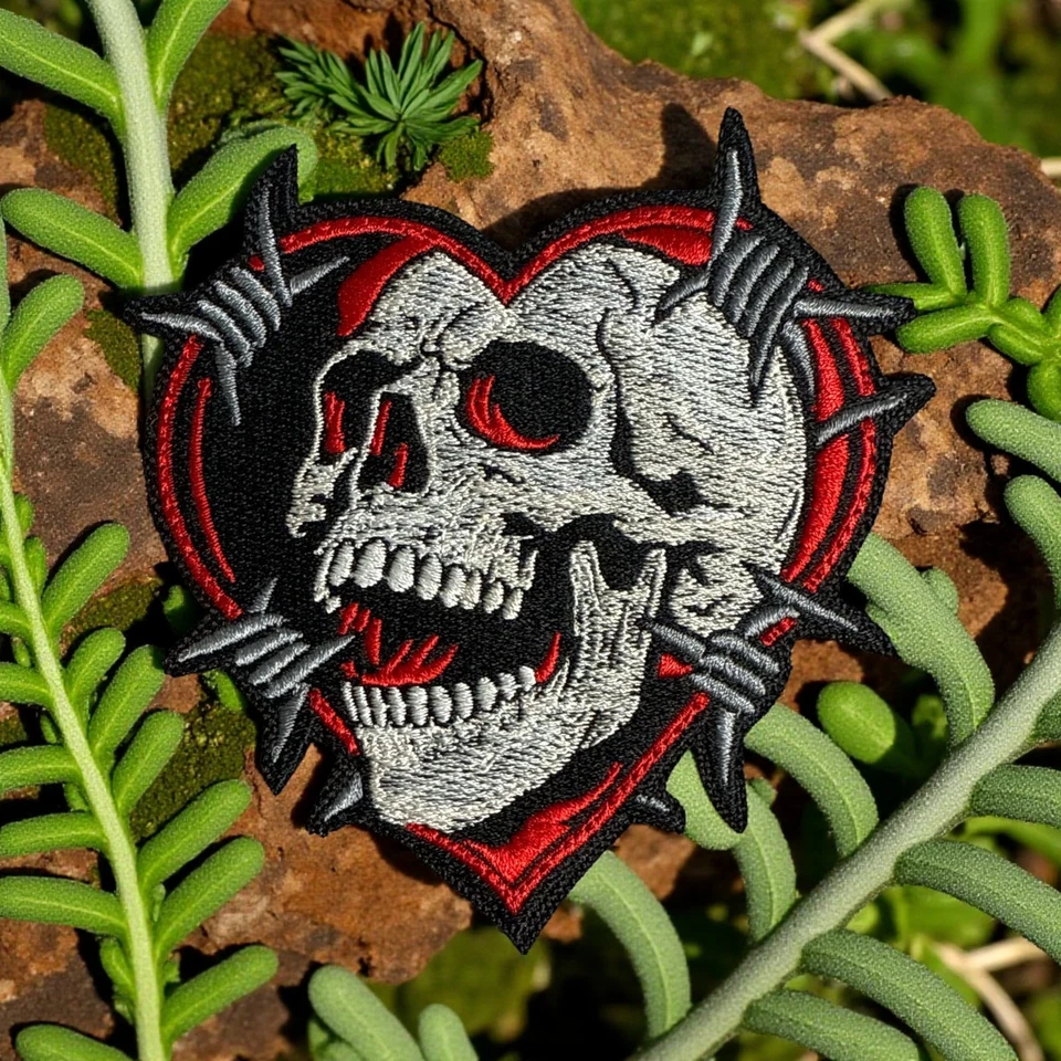 Skull of Love and Pain Embroidery Patch 3.83" X 3.99" - Image 3 of 4