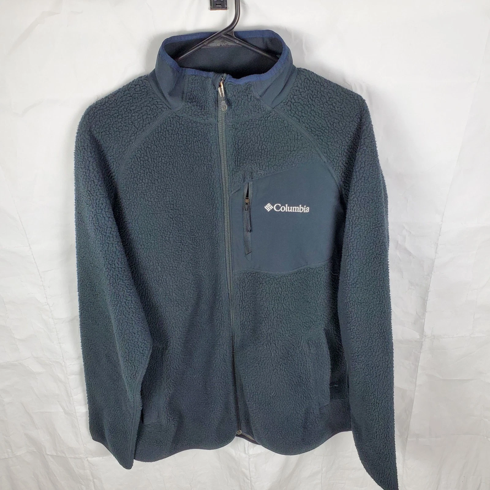 Columbia Jacket Mens Large Black Omni-Heat Atlas Mountain Sherpa Fleece Outdoor