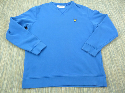 Lyle & Scott Sweatshirt Mens XL Royal Blue Crew Neck Organic Cotton