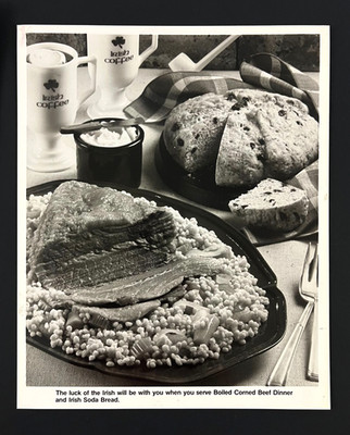 1981 Irish Coffee Corned Beef Bread Quaker Oats Test Kitchen VTG Press Photo