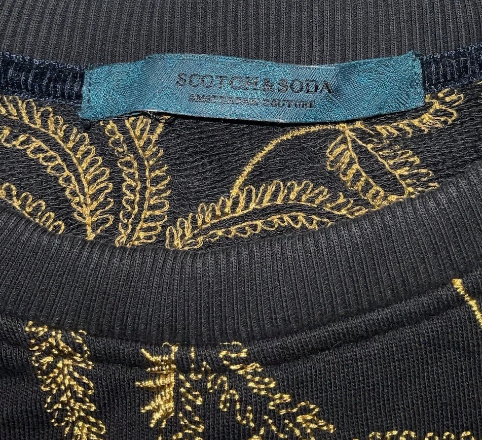 Suéter SCOTCH & SODA Dorado/Negro Amsterdam Couture Para Hombre Talla Pequeña RARO Foto 4 de 4