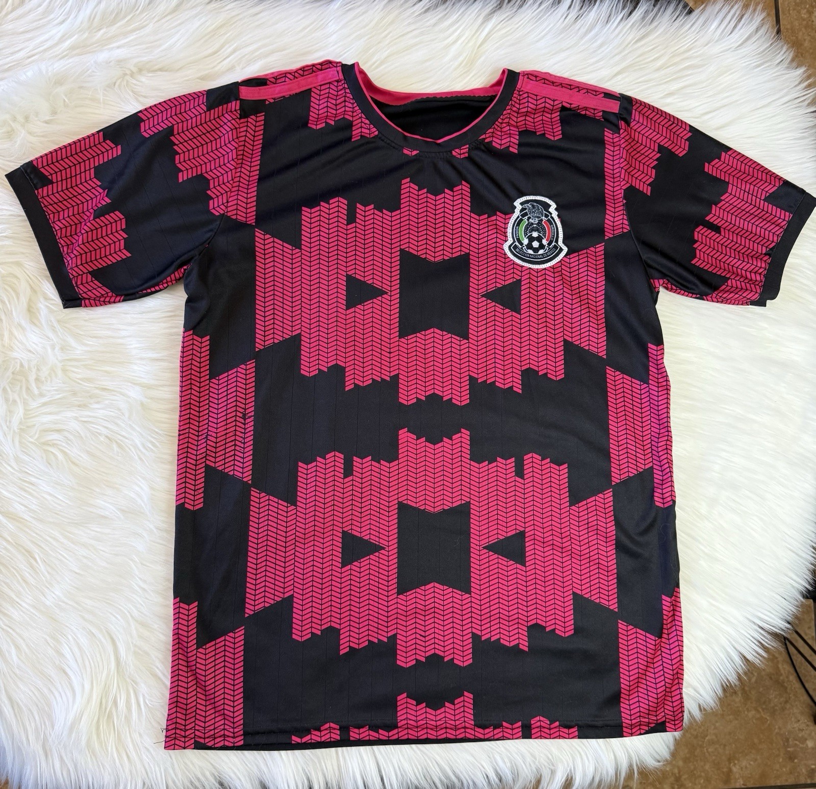 Mexico National Team Soccer Jersey Black Pink 2020/21 Adidas Style Adult Size 
