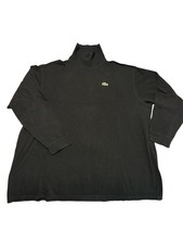 LACOSTE COTTON BLACK TURTLENECK LONG SLEEVE TOP SWEATER Sz 8 XXL MADE IN FRANCE