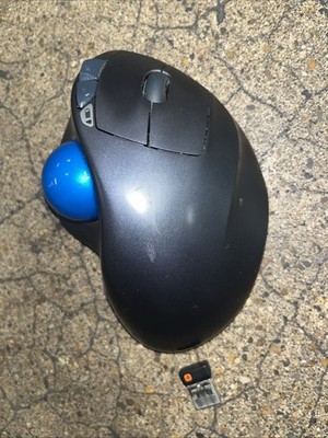 Logitech M570 910-001799 Wireless Trackball Mouse Black w/ Bluetooth Dongle Nice