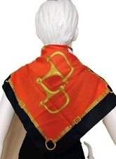 VTG "Made In Italy" Red, White and Blue Horse-Bit Polyester SCARF