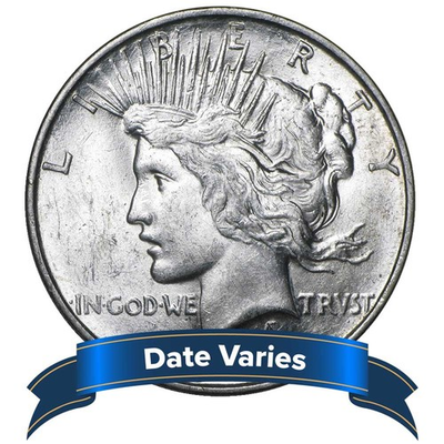 #ad 1922 1935 $1 Peace Silver Dollar About Uncirculated AU $66.43