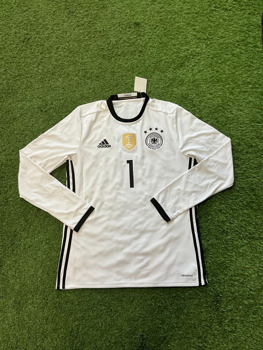 adidas Germany Men's Home L/S Jersey 16/17 Legend Neuer #1 Sz L