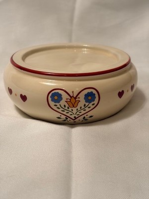 Vintage Browning Touch Japan Candle Warmer Potpourri Dish Hearts Bird
