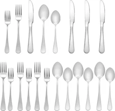 Silverware Set 20 Piece Stainless Steel Flatware Silver