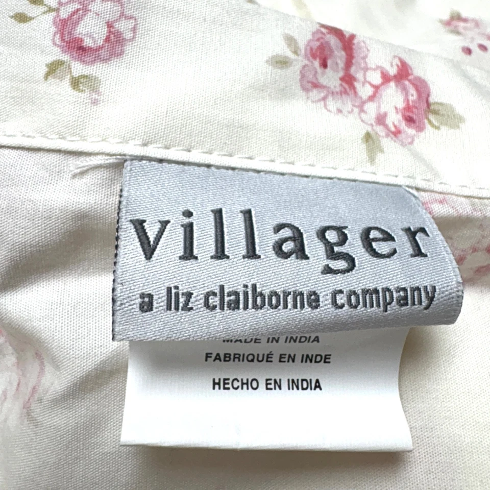 Sábana VILLAGER plana rosebud twin 66x96 100% algodón nueva sin etiquetas casa rural vintage Foto 2 de 4