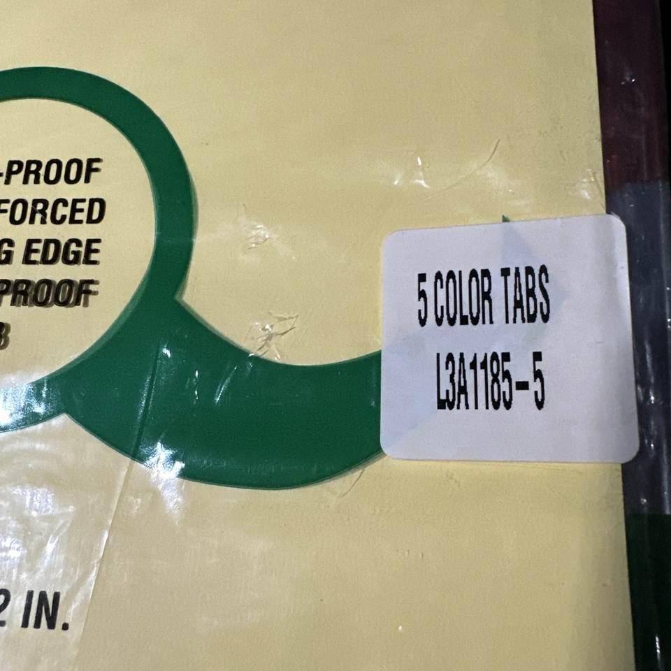 HIGHMARK Insertable Ring Book Indexes Set of 5 COLORED Index Dividers L3A1185–5 - Image 2 of 2