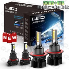 For Jeep Patriot 2010-2017 4x Bulbs Car LED Headlight Hi/Low Beams + Fog Lamps