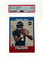 Michael Vick - 2001 Upper Deck Vintage - Falcons, (PSA 9), Card #204