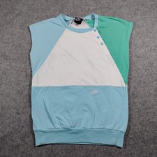Vintage Nike Color block Sleeveless Sweatshirt Pullover Top Women M Blue Tag