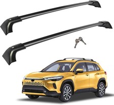 Roof Rack Cross Bars For Toyota Corolla Cross 2022-2026 Black Aluminum Roof Rack Cross Bars For Toyota Corolla Cross 2022-2026 Black Aluminum