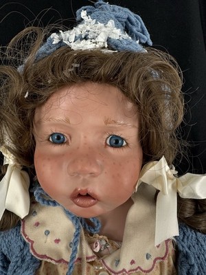 Claudia Osterberg Handcrafted Doll 1996 Blue Knit Outfit Accessories