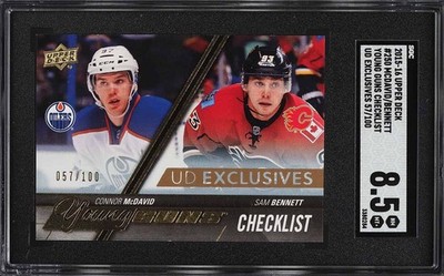 2015 Upper Deck Young Guns UD Exclusives Connor McDavid Bennett RC /100 SGC 8.5