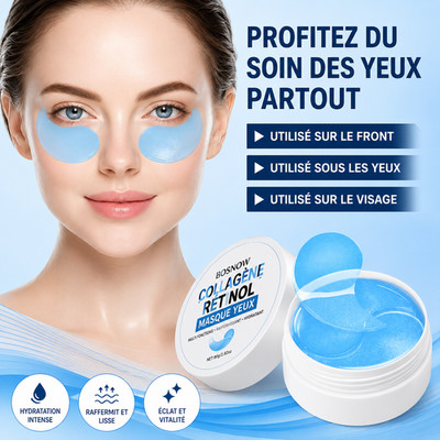 Augenmaske Kollagen & Retinol 80g - Hydrogel Pflaster gegen Augenringe, Anti-Taschen,