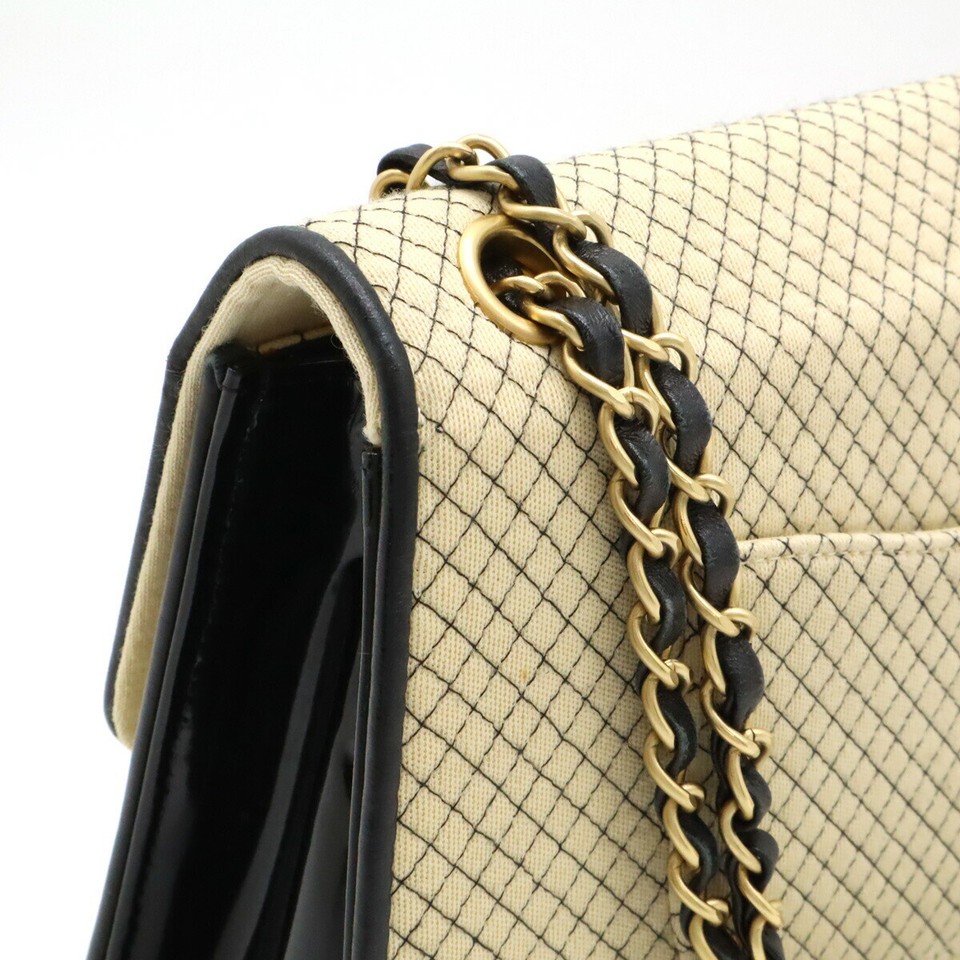 Bag Chanel Micro Quilting Here Mark Chain Shoulder Cotton Jersey Enamel