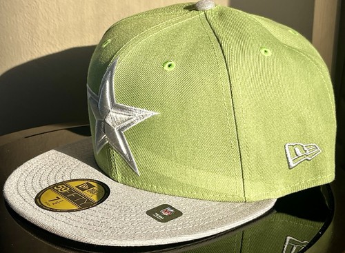 RARE NWT New Era 59Fifty Dallas Cowboys LIME GREEN FITTED 7 1/2 Cap $41.99 tags - Picture 4 of 7