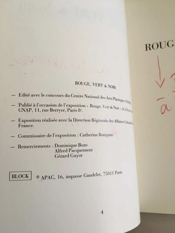 ROUGE, VERT & NOIR  ~ Olivier CADIOT & BRUNO CARBONNET French Modern Poetry art - Image 3 of 4