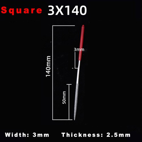 3x140/4x160/5x180mm Diamond Needle File Jewellers Metal Craft Flat Round Square - Picture 10 of 11