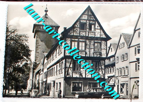 CPA ANIMÉ ALLEMAGNE REUTLINGEN TÜBINGER TOR, VOITURE MAISON, CARTE POSTALE PHOTO
