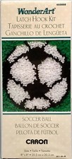 WonderArt Latch Hook Rug Kit SOCCER BALL 8" x 8" Caron KK0008 NEW