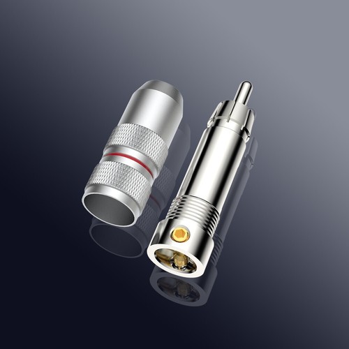 2x Viborg VR107R Rhodium plated Pure Copper RCA plug cable Connector Car Audio - Picture 3 of 22
