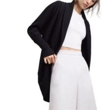 Aritzia Wilfred Diderot Black Sweater Open Front Cocoon Cardigan XXS