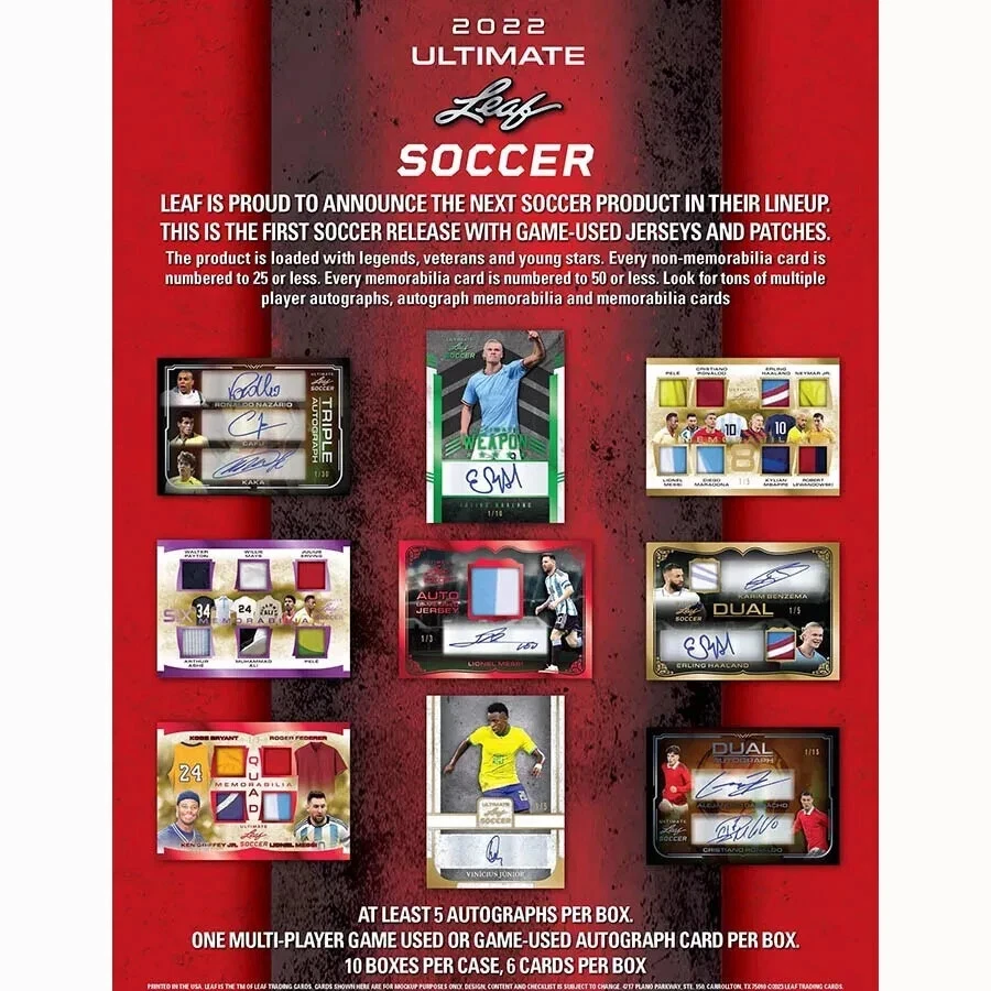 2022 Leaf Ultimate Soccer Factory Sealed 5 Auto 1 Memorabilia Per Hobby Box - Image 3 of 3