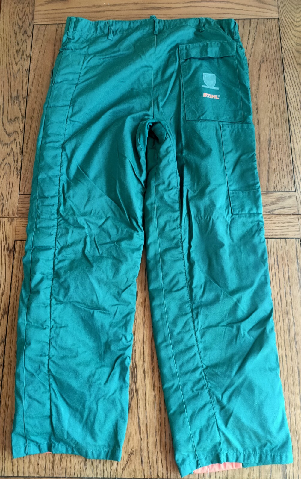 Men's Stihl Green Chainsaw Trousers Size UK 42/32 with Orange