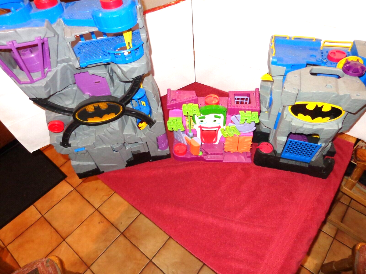 VINTAGE CHILDREN`S TOY PLAY SETS - 1 BATMAN CAVE & 1 CASTLE + 1