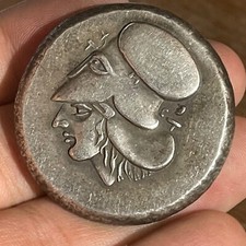 Unresearched Ancient Roman Greek King Image Coated Coin