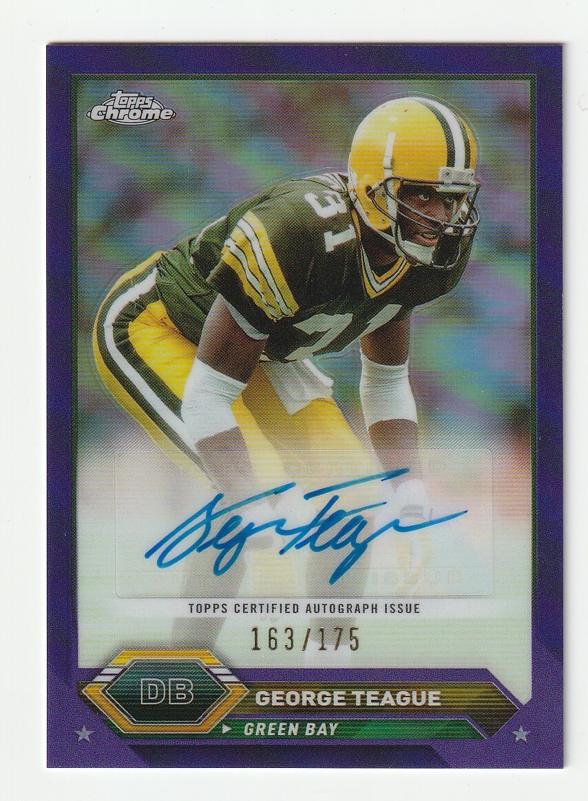 2023 Topps Composite Chrome AUTO Purple Refractor George Teague /175 Packers