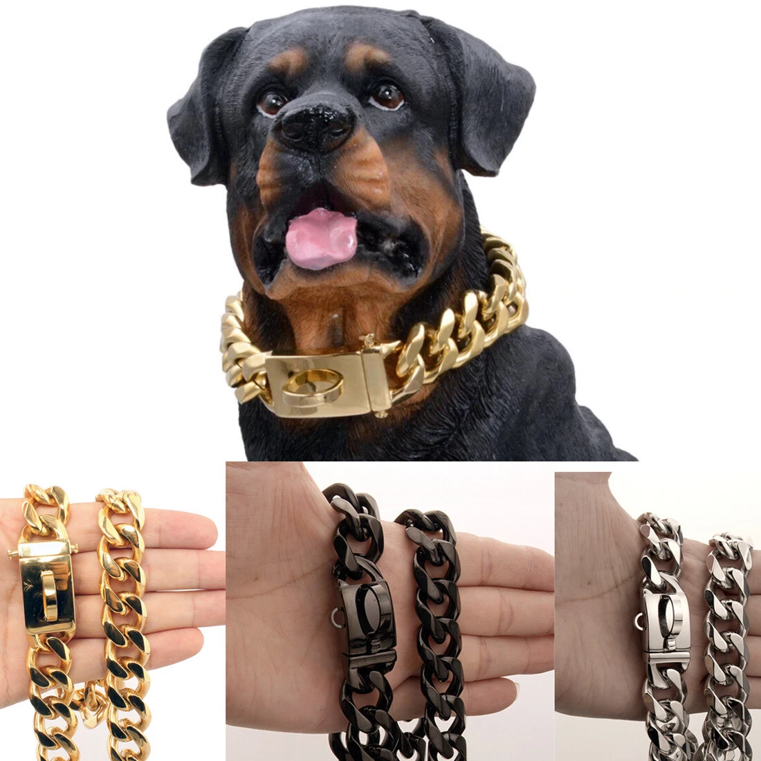 Pet Dog Collar Solid Stainless Steel Choke Big Large Outdoor Walking Chain Duty
Opens in a new windo