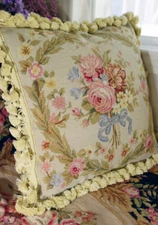 1.3'Beautiful Decorative Needlepoint Pillow French Country Victorian Chic Shabby
