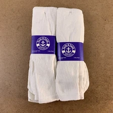 Yacht & Smith Men's Size 10-13 White Cotton Blend Classic Tube Socks 6 Pairs NWT
