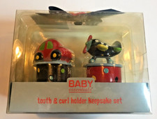 Baby Essentials, Tooth  Curl Holder Keepsake Set. Plane  Car