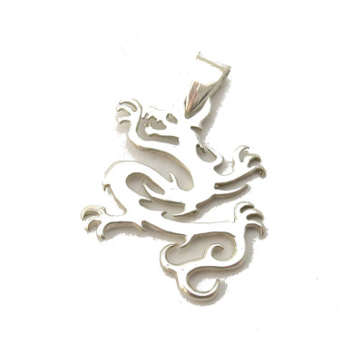Stylish Genuine Sterling Silver Pendant 925 Dragon Handmade Nickel Free